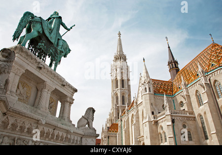 Budapest - San Matteo il quartiere gotico e la Cattedrale di st. Stephen memorial Foto Stock