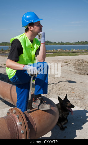Sorriso di giovane lavoratore - Ritratto Foto Stock