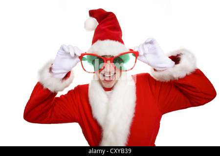 Immagini Di Uomini Vestiti Da Babbo Natale.Allegro Uomini Vestiti Da Babbo Natale Foto Stock Alamy