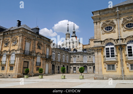 Palazzo Reale La Granja de San Ildefonso palace, la residenza estiva Reale, San Ildefonso, provincia di Segovia Foto Stock