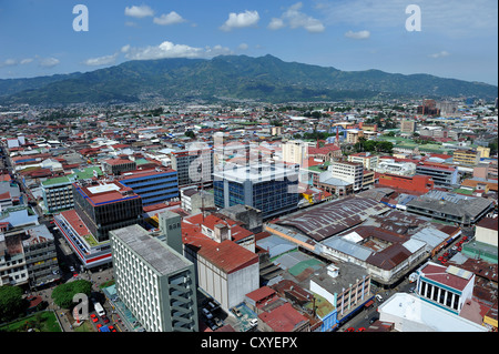 Vista aerea, vista del centro della città di San Jose, Costa Rica, America Latina e America centrale Foto Stock