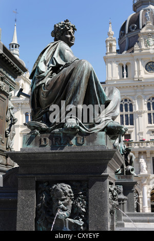 Arciduca Giovanni Fontana, rappresentazione allegorica del fiume Drava, Hauptplatz square, Graz, Stiria, Austria, Europa Foto Stock