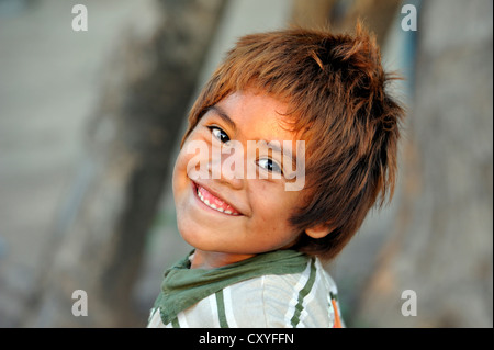 Ragazzo, ritratto, villaggio di Onedi, indigeni Pilaga persone, Gran Chaco, Formosa provincia, Argentina, Sud America Foto Stock