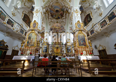 Interno di Andechs Abbey, un monastero benedettino, Andechs, Bavaria Foto Stock