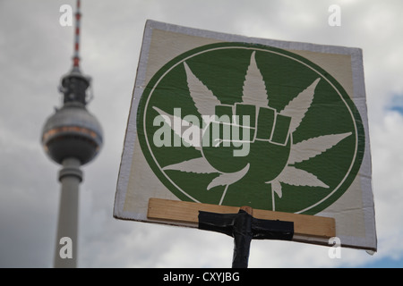 Parata di canapa per la legalizzazione della cannabis, Berlino Foto Stock