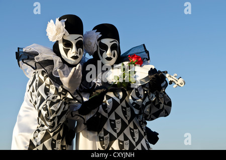 Maschere veneziane, Carnevale, il carnevale di Venezia, Veneto, Italia, Europa Foto Stock