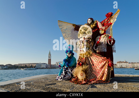 Maschere veneziane, il Carnevale di Venezia, Venezia, Veneto, Italia, Europa Foto Stock