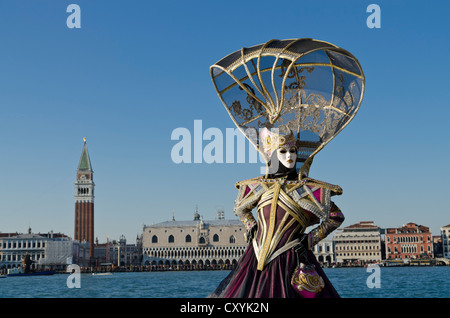 Maschera Veneziana, il Carnevale di Venezia, Venezia, Veneto, Italia, Europa Foto Stock