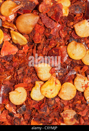 Essiccato incrinato hot chili, qualità biologica Foto Stock