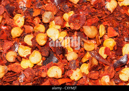 Essiccato incrinato hot chili, qualità biologica Foto Stock