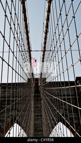 Ponte di Brooklyn, New York, New York, Stati Uniti d'America Foto Stock