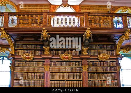 Austria, Melk monastero, l'Abbazia di Melk, Biblioteca Foto Stock