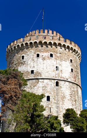 Torre Bianca di Salonicco di città in Grecia Foto Stock