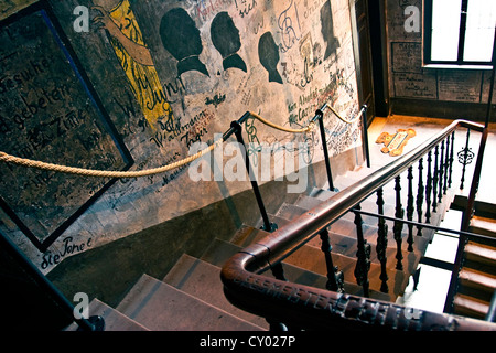 Heidelberg, Baden Wuerttemberg, Germania, Ruprecht-Karls-Università di Heidelberg, studenti carcere (Studentenkarzer) scala Foto Stock