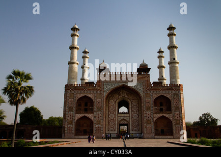 Cancello al Akbar il Mausoleo, Agra, Rajasthan, India, Asia Foto Stock