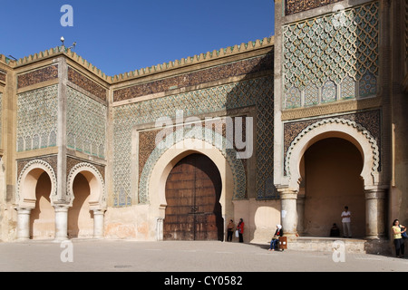 Bab el-Mansour, ingresso gate, Meknes, Meknès-Tafilalet, Marocco, Africa del Nord, il Maghreb, Africa Foto Stock