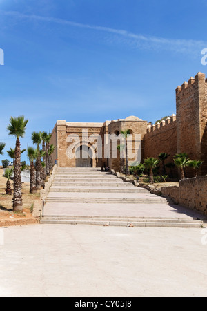 Bab el Oudaia, ingresso al Oudaia Kasbah, Rabat, Rabat-Salé-Zemmour-Zaer, Marocco, Africa del Nord, il Maghreb, Africa Foto Stock