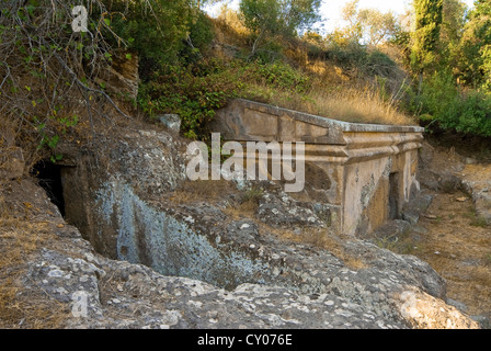 Necropoli etrusca della Peschiera, Tuscania, provincia di Viterbo, Lazio, Italia Foto Stock