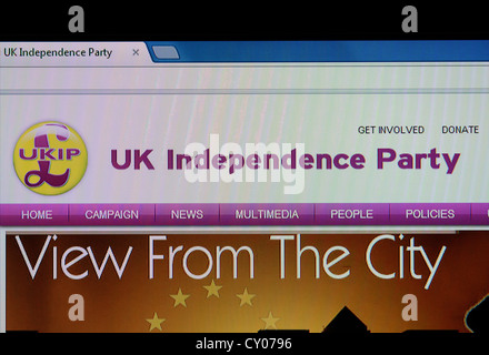 UK Independence Party sito web Foto Stock