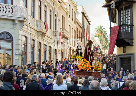 Processione di pasqua, Semana Santa, La Orotava, Tenerife, Isole Canarie, Spagna, Europa Foto Stock