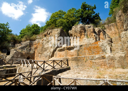 Tomba Ildebranda, necropoli etrusca di Sovana, sito patrimonio mondiale dell'UNESCO, Sovana, Grosseto, Toscana, Italia Foto Stock