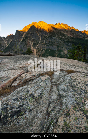 Tramonto a Washington Pass, Okanogan-Wenatchee Foresta Nazionale, Washington, Stati Uniti d'America Foto Stock