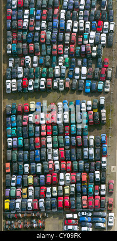 Vista aerea, junkyard su Pannovenstrasse, Kleve, Niederrhein regione Renania settentrionale-Vestfalia Foto Stock