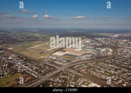Vista aerea, Duesseldorf Airport, Renania, Renania settentrionale-Vestfalia Foto Stock