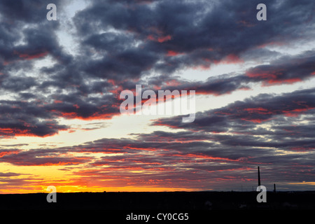 Tramonto cielo sopra il bacino di Sudbury, maggiore Sudbury, Ontario, Canada Foto Stock