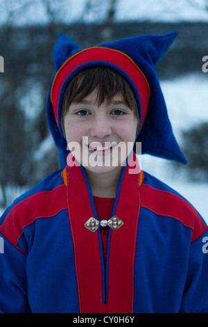 Popolazione sami nel nord della Finlandia Foto Stock