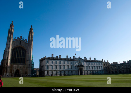 Kings College Chapel e la costruzione di Gibbs, King's College di Cambridge Foto Stock