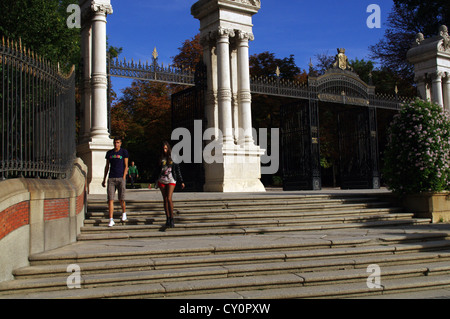 Ingresso al Buen Retiro Park, Madrid Foto Stock