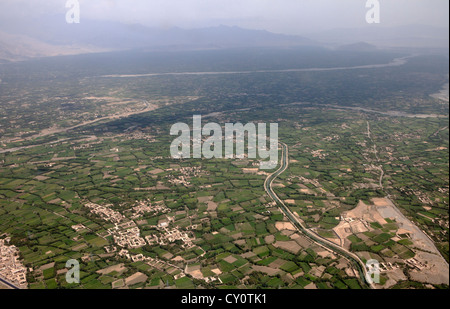 Vista aerea tra Kabul e kunduz. Foto Stock