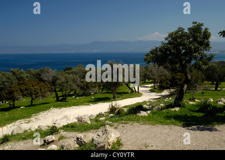 Penisola di Akamas Bagni di Afrodite a piedi, Chrysochou Bay nei pressi di Polis Foto Stock