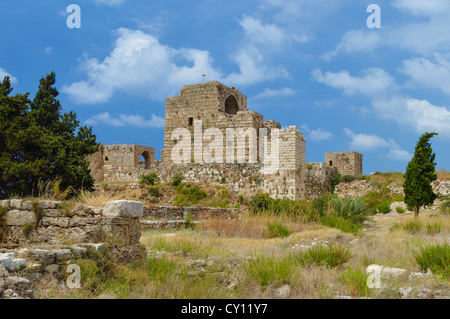 Castello dei crociati nella città fenicia di Byblos, Libano. Foto Stock