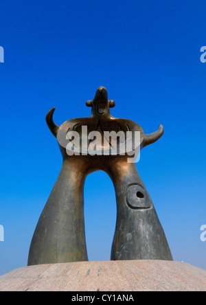 Joan Miro Scultura su Jeddah Corniche, Arabia Saudita Foto Stock