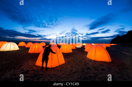 Accampamento della pace a Mussenden, Co. Derry, Irlanda del Nord Foto Stock