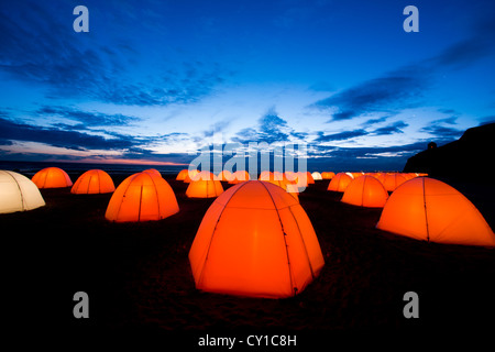 Accampamento della pace a Mussenden, Co. Derry, Irlanda del Nord Foto Stock