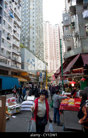 Mercato ortofrutticolo in Hongkong Foto Stock