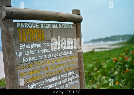 Canaveral spiaggia a Tayrona Parco Nazionale Foto Stock