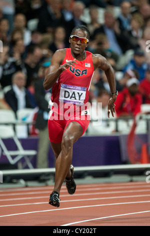 Sharon giorno (USA) in competizione nella donna eptathlon 200m nelle Olimpiadi estive di Londra, 2012 Foto Stock