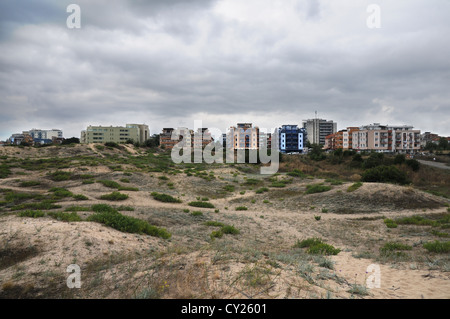 Le dune di sabbia in Primorsko, il litorale bulgaro del Mar Nero Foto Stock