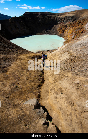 Askja nuovo caldera, Islanda Foto Stock