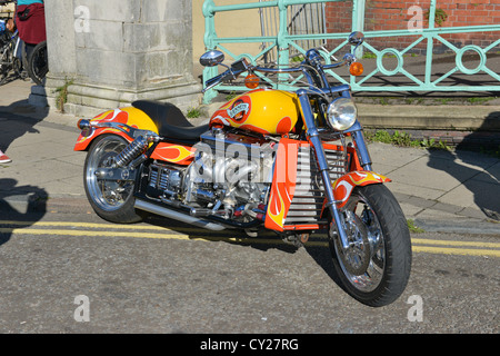 Un V8 motocicletta in corrispondenza di un bike show a Brighton, Inghilterra Foto Stock
