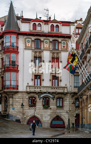 Tipica casa di villaggio Basco di Portugalete, Bilbao, Vizcaya, Paesi Baschi, Spagna, Europa Foto Stock