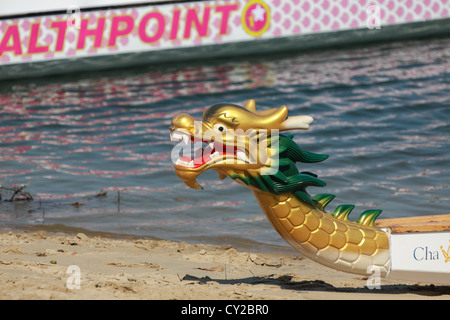 Dragon Boat, recipiente usato in dragon boat racing che mostra il dettaglio della nave Foto Stock