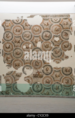 Il Triump di Nettuno mosaico nel Museo Bardo di Tunisi Tunisia Foto Stock