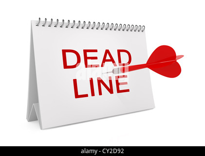 3d illustrazione del calendario con DART. Concetto di scadenza Foto Stock