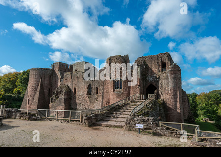 Ingresso al castello di GOODRICH, Ross-on-Wye HEREFORDSHIRE, England Regno Unito Foto Stock