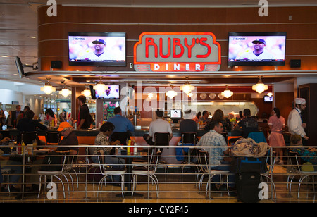 Ruby's Diner in George Bush International Airport a Houston in Texas - USA Foto Stock